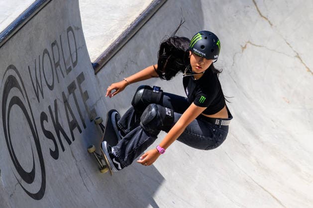 Cocona Hiraki of Japan competes in the quarter finals of the women s park skateboard World Cup at Ostia Park in Rome (Italy), June 12, 2026. andreaxstaccioli