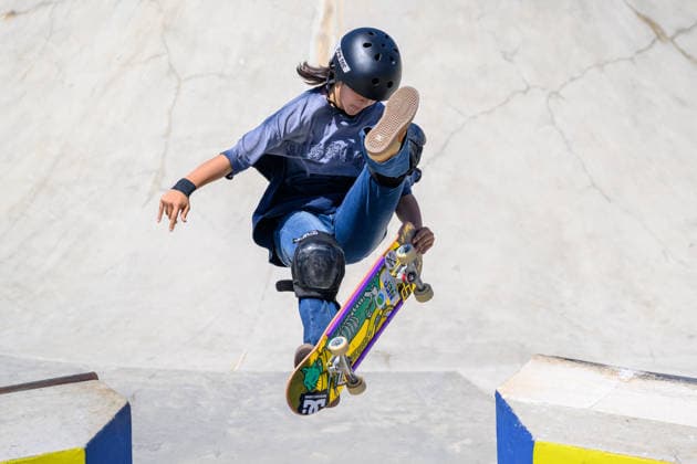 Mizuho Hasegawa of Japan competes in the quarter finals of the women s park skateboard World Cup at Ostia Park in Rome (Italy), June 12, 2026. andreaxstaccioli