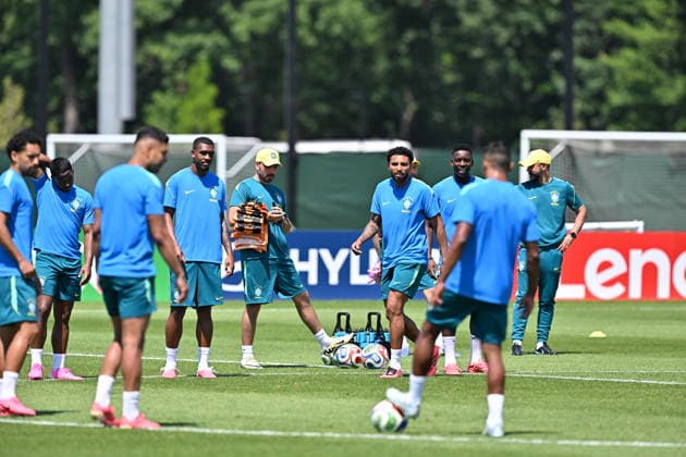 Ahead of Brazil v Morocco - FIFA World Cup, WM, Weltmeisterschaft, Fussball 2026 NEW YORK, UNITED STATES - JUNE 12: Players of Brazil attend a training session ahead of the FIFA World Cup 2026 Group C qualifiers match between Brazil and Morocco at the New York New Jersey Stadium in New York State, United States, on June 12, 2026. Waleed Zein Anadolu New York United States. Editorial use only. Please get in touch for any other usage.  Copyright: x2026xAnadoluxWaleedxZeinx