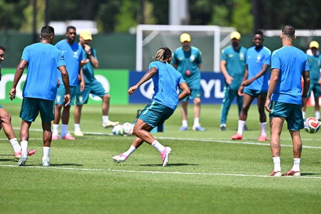 Ahead of Brazil v Morocco - FIFA World Cup, WM, Weltmeisterschaft, Fussball 2026 NEW YORK, UNITED STATES - JUNE 12: Players of Brazil attend a training session ahead of the FIFA World Cup 2026 Group C qualifiers match between Brazil and Morocco at the New York New Jersey Stadium in New York State, United States, on June 12, 2026. Waleed Zein Anadolu New York United States. Editorial use only. Please get in touch for any other usage.  Copyright: x2026xAnadoluxWaleedxZeinx
