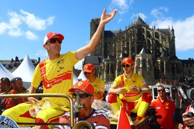 Automobile 24 Heures du Mans PHOTOPQR LE COURRIER PICARD Haslin ; Le Mans ; 12 06 2026 ; 12 05 26 Automobile 24 Heures du Mans - La grande parade des pilotes Kubica Ye - Hanson - Ferrari 499P N°83 Photo Fred Haslin Le Mans, France, june 12th 2026 24 Hours of Le Mans - The grand parade of drivers Le Mans 72 France  Copyright: xPHOTOPQR LExCOURRIERxPICARD MAXPxHaslinx 20260612LCP6318 20260612LCP6318