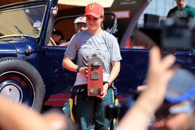 Automobile 24 Heures du Mans PHOTOPQR LE COURRIER PICARD Haslin ; Le Mans ; 12 06 2026 ; 12 05 26 Automobile 24 Heures du Mans - La grande parade des pilotes Lilou Wadoux - Ferrari 296 LMGT3 - trophée feminin Photo Fred Haslin Le Mans, France, june 12th 2026 24 Hours of Le Mans - The grand parade of drivers Le Mans 72 France  Copyright: xPHOTOPQR LExCOURRIERxPICARD MAXPxHaslinx 20260612LCP6341 20260612LCP6341