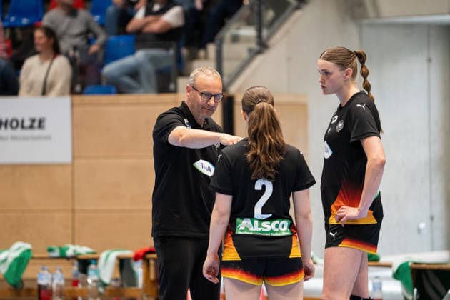 U20 Womens National Team Germany GER vs U20 Womens National Team France FRA , Handball, Four Nations Tournament, 12 6 2026, Season 2025 2026, Hannover Christopher Nordmeyer Germany U20 Women, national coach during halftime Hannover Sportzentrum Vinnhorst Germany