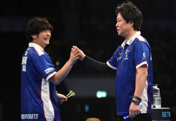 12 06 2026, xhbx, Dart World Cup of Darts 2026, v l Motomu Sakai Japan , Haruki Muramatsu Japan DFL DFB REGULATIONS PROHIBIT ANY USE OF PHOTOGRAPHS as IMAGE SEQUENCES and or QUASI VIDEO Frankfurt