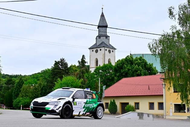 Agrotec Rally Hustopece, treti zavod mistrovstvi Ceske republiky v automobilovych soutezich, 12. cervna 2026, Kurdejov, Breclavsko. Posadka David Komarek a Kristyna Fillova s vozidlem Skoda Fabia Rally2 EVO. (CTKxPhoto VaclavxSalek) CTKPhotoP2026061207668  CTKPhotoP2026061207668