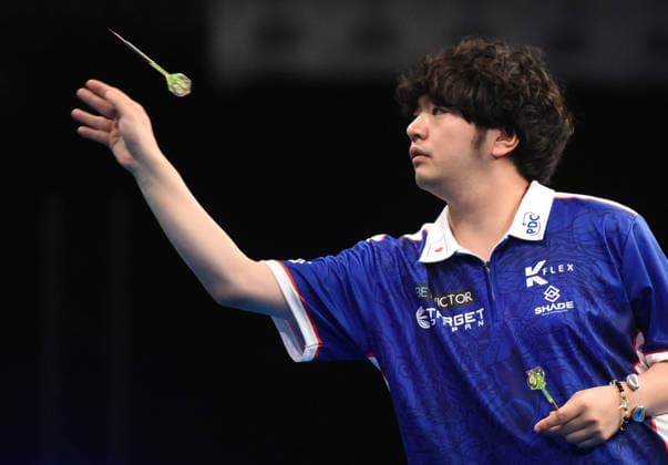 11 06 2026, xhbx, Dart World Cup of Darts 2026, v l Motomu Sakai Japan DFL DFB REGULATIONS PROHIBIT ANY USE OF PHOTOGRAPHS as IMAGE SEQUENCES and or QUASI VIDEO Frankfurt