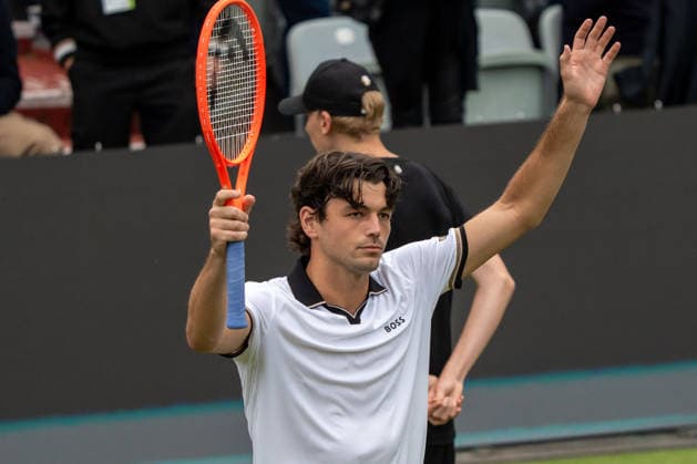 Taylor Fritz jubilation, joy, emotions, gesture, Mattia Bellucci vs Taylor Fritz, Tennis, ATP Tournament, Boss Open, Center Court, Quarterfinals, 12 06 2026, Mattia Bellucci vs Taylor Fritz, Tennis, ATP Tournament, Boss Open, Center Court, Quarterfinals, 12 06 2026, Stuttgart Copyright: xEibner-Pressefoto EdwardxCheungx EP_ECG