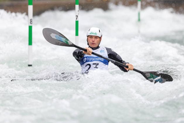 Emily Apel GER at ICF CANOE SLALOM WORLD CUP, Canoeing, Women, Kayak, 2026, on 12 06 2026 in Augsburg, Eiskanal Bayern Germany