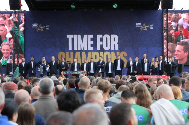 12 06 2026, xtgx,Handball, EHF Champions League, Opening Party v l Team of SC Magdeburg Cologne
