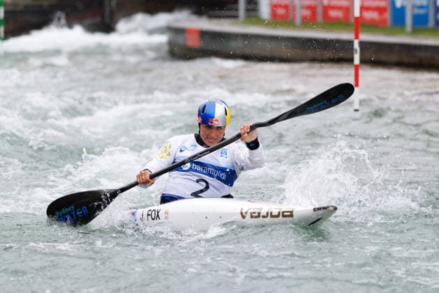 Jessica Fox AUS at ICF CANOE SLALOM WORLD CUP, Canoeing, Women, Kayak, 2026, on 12 06 2026 in Augsburg, Eiskanal Bayern Germany