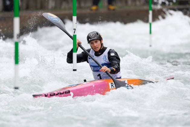 Ricarda Funk GER at ICF CANOE SLALOM WORLD CUP, Canoeing, Women, Kayak, 2026, on 12 06 2026 in Augsburg, Eiskanal Bayern Germany