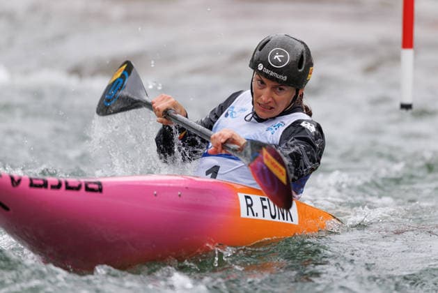 Ricarda Funk GER at ICF CANOE SLALOM WORLD CUP, Canoeing, Women, Kayak, 2026, on 12 06 2026 in Augsburg, Eiskanal Bayern Germany