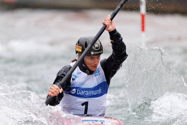Ricarda Funk GER at ICF CANOE SLALOM WORLD CUP, Canoeing, Women, Kayak, 2026, on 12 06 2026 in Augsburg, Eiskanal Bayern Germany