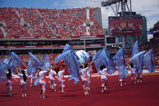 Canada v Bosnia and Herzegovina - FIFA World Cup, WM, Weltmeisterschaft, Fussball 2026 - Group B TORONTO, CANADA - JUNE 12: A view of opening ceremony prior to 2026 FIFA World Cup First Stage Group B match between Canada and Bosnia and Herzegovina at Toronto Stadium (BMO Field) in Toronto, Ontario, Canada on June 12, 2026. Mert Alper Dervis Anadolu Toronto Canada. Editorial use only. Please get in touch for any other usage.  Copyright: x2026xAnadoluxMertxAlperxDervisx