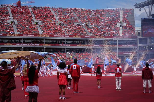 Canada v Bosnia and Herzegovina - FIFA World Cup, WM, Weltmeisterschaft, Fussball 2026 - Group B TORONTO, CANADA - JUNE 12: A view of opening ceremony prior to 2026 FIFA World Cup First Stage Group B match between Canada and Bosnia and Herzegovina at Toronto Stadium (BMO Field) in Toronto, Ontario, Canada on June 12, 2026. Mert Alper Dervis Anadolu Toronto Canada. Editorial use only. Please get in touch for any other usage.  Copyright: x2026xAnadoluxMertxAlperxDervisx