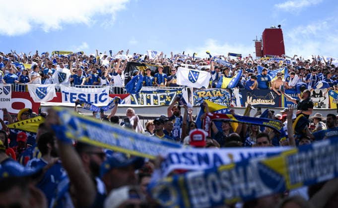 Football FIFA World Cup 2026 Preliminary Round Group B Canada Bosnia and Herzegovina 12 06 2026 Bosnia and Herzegovina fans get into the mood