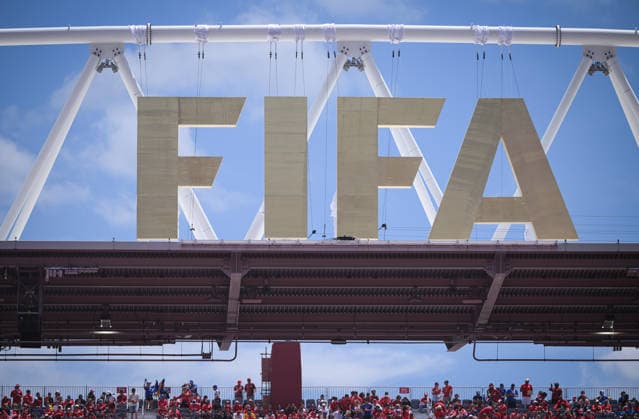 Football FIFA World Cup 2026 Preliminary Round Group B Canada Bosnia and Herzegovina 12 06 2026 FIFA logo on the roof of the stadium in Toronto