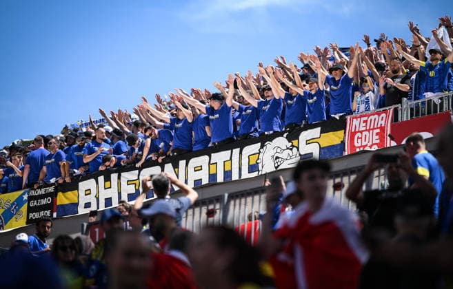 Football FIFA World Cup 2026 Preliminary Round Group B Canada Bosnia and Herzegovina 12 06 2026 Bosnia and Herzegovina fans get into the mood, Ultra Group