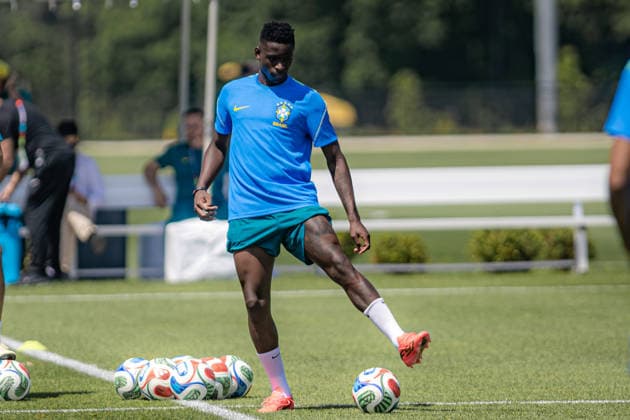 Treino da Seleção Brasileira NOVA JERSEY, NJ - 11.06.2028: TREINO DA SELEcaO BRASILEIRA - Luiz Henrique during the last training session of the Brazilian national team, Nationalteam held at Columbia Park Training Facility, in Morristown, New Jersey, United States, this Friday (12), in preparation for the match against Morocco for the 2026 FIFA World Cup, WM, Weltmeisterschaft, Fussball (Photo: Danilo Fernandes Fotoarena) x2960721x  DaniloxFernandes