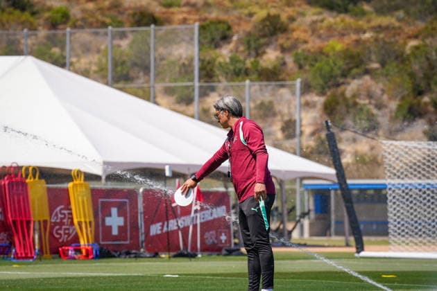 USA Soccer FIFA World Cup 2026 Training of the Swiss national team at Basecamp San Diego San Diego Jewish Academy, Carmel Valley, San Diego, California Murat Yakin coach, Switzerland during a training session of the Swiss national team at the official team base camp in San Diego The selection of national team coach Murat Yakin prepares for the FIFA World Cup 2026 in the USA, Canada and Mexico Copyright: xJOERANxSTEINSIEKx