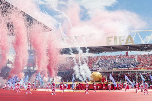A general view of opening ceremony of Canada before FIFA World Cup, WM, Weltmeisterschaft, Fussball game between Canada and Bosnia and Herzegovina at Toronto Stadium on June 12, 2026 in Toronto, Ontario, Canada  Copyright: xCurtisxWongx xSPPx Sportspressphoto_SPR165294