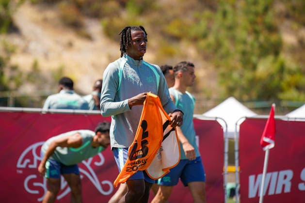 USA Soccer FIFA World Cup 2026 Swiss national team training at San Diego base camp San Diego Jewish Academy, Carmel Valley, San Diego, California Johan Manzambi Switzerland, 9 during a Swiss national team training session at the official team base camp in San Diego National coach Murat Yakins team is preparing for the 2026 FIFA World Cup in the USA, Canada and Mexico Copyright: xJOERANxSTEINSIEKx