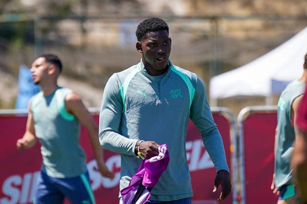 USA Soccer FIFA World Cup 2026 Swiss national team training at San Diego base camp San Diego Jewish Academy, Carmel Valley, San Diego, California Breel Embolo Switzerland, 7 during a Swiss national team training session at the official team base camp in San Diego National coach Murat Yakins team is preparing for the 2026 FIFA World Cup in the USA, Canada and Mexico Copyright: xJOERANxSTEINSIEKx