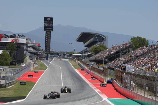 F1 - BARCELONA-CATALUNYA GRAND PRIX 2026 05 BORTOLETO Gabriel (bra), Audi F1 Team R26, action 03 VERSTAPPEN Max (nld), Red Bull Racing Ford RB22, action during the Formula 1 Barcelona-Catalunya Grand Prix 2026, 7th round of the 2026 Formula One World Championship, WM, Weltmeisterschaft from June 12 to 14, 2026 on the Circuit de Barcelona-Catalunya, in Montmelo, Spain - MontmeloSpain  Copyright: xDPPIx