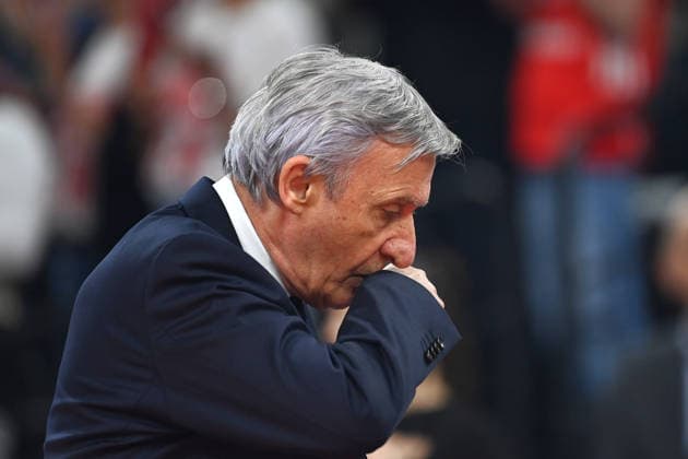 Coach Svetislav PESIC FCB Disappointment,frustration,disappointed,frustrated,dejected, Basketball BBL,Season 2025 2026 Play Off Final Game 1, FC Bayern Muenchen Alba Berlin on 12 06 2026 S A P G A R D EN