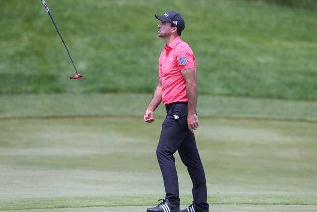 June 12, 2026: Nick Taylor of Canada reacts after missing a putt on the last hole of his second round during the RBC Canadian Open held at TPC Toronto at Osprey Valley in Caledon Ontario, Canada. CSM PGA, Golf Herren 2026: RBC Canadian Open Jun 12  - ZUMAc04_ 20260612_zma_c04_022 Copyright: xDanielxLeax