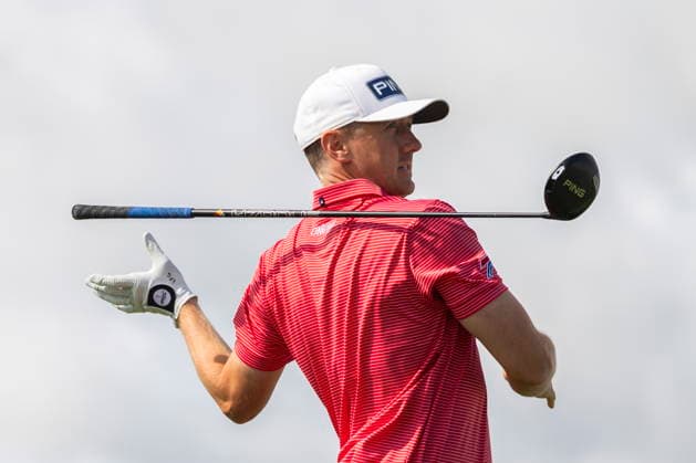 June 12, 2026, Caledon, On, Canada: Mackenzie Hughes, of Hamilton, Ont., lets go of his club following a drive on the first hole during the second round of the RBC Canadian Open in Caledon, Ont., on Friday, June 12, 2026. Canada News - June 12, 2026  - ZUMAc35_ 20260612_zaf_c35_096 Copyright: xNickxIwanyshynx