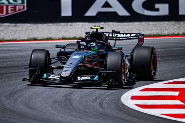 IPA85618700 - 72 Frederik Vesti of the Mercedes-AMG Petronas Formula One Team W17 takes to the track for the practice session of the 2026 FIA Formula One World Championship, WM, Weltmeisterschaft Barcelona-Catalunya Grand Prix on June 12 in Barcelona, Spain  Copyright: xLucaxBarsali IPAxSportx xx 85618700