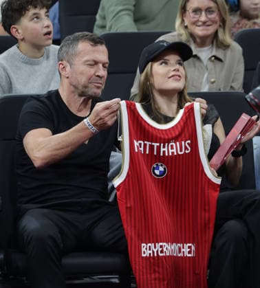 Lothar MATTHAEUS MATTHÄUS and Theresa SOMMER Basketball Bayern Berlin Playoff Final, 1 game, season 2025 2026, on 12 6 2026 in Munich Source Copyright Credit Oryk HAIST xBASKETBALL-BAYERN-BERLINx