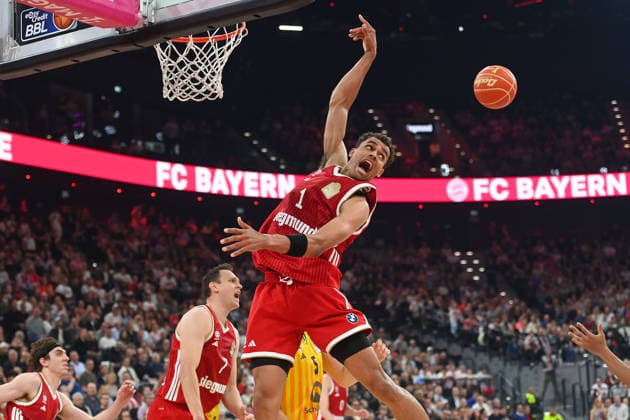 Oscar DA SILVA FCB ,Action, Basketball BBL,Saison 2025 2026 Play Off Final Game 1, FC Bayern Muenchen Alba Berlin am 12 06 2026 S A P G A R D EN