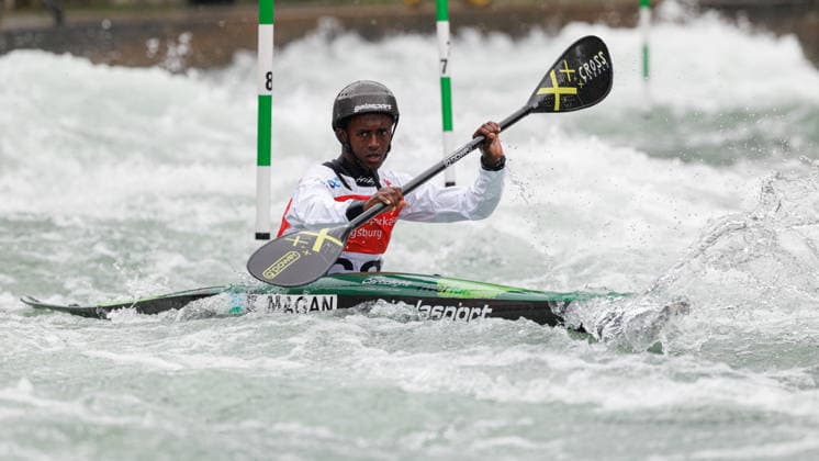Raage Magan DJI at ICF CANOE SLALOM WORLD CUP, Canoeing, Men, Kayak, 2026, on 12 06 2026 in Augsburg, Eiskanal Bayern Germany