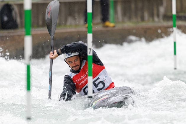 Andy Barat COM at ICF CANOE SLALOM WORLD CUP, Canoeing, Men, Kayak, 2026, on 12 06 2026 in Augsburg, Eiskanal Bayern Germany