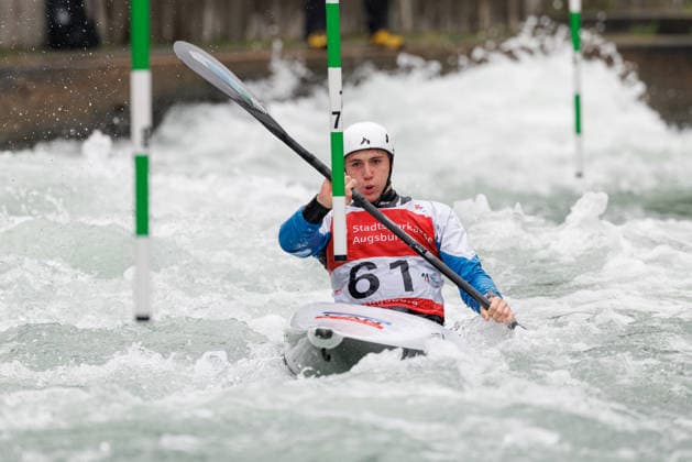 Michal Smiesko CAN at ICF CANOE SLALOM WORLD CUP, Canoeing, Men, Kayak, 2026, on 12 06 2026 in Augsburg, Eiskanal Bayern Germany