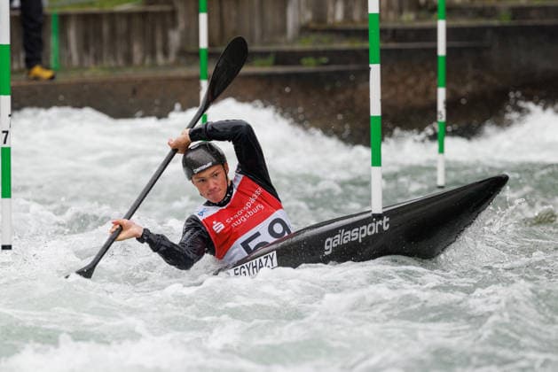 Dominik Egyhazy SVK at ICF CANOE SLALOM WORLD CUP, Canoeing, Men, Kayak, 2026, on 12 06 2026 in Augsburg, Eiskanal Bayern Germany