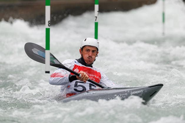 Michal Smolen USA at ICF CANOE SLALOM WORLD CUP, Canoeing, Men, Kayak, 2026, on 12 06 2026 in Augsburg, Eiskanal Bayern Germany