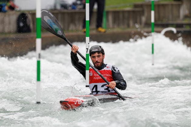 Lucas Jacob POR at ICF CANOE SLALOM WORLD CUP, Canoeing, Men, Kayak, 2026, on 12 06 2026 in Augsburg, Eiskanal Bayern Germany