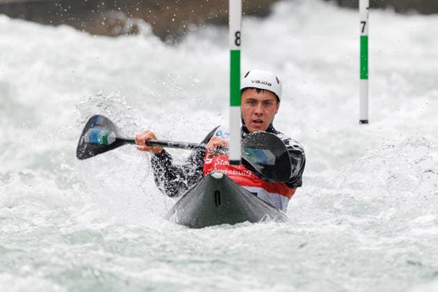 Ivan Kozlov AIN at ICF CANOE SLALOM WORLD CUP, Canoeing, Men, Kayak, 2026, on 12 06 2026 in Augsburg, Eiskanal Bayern Germany