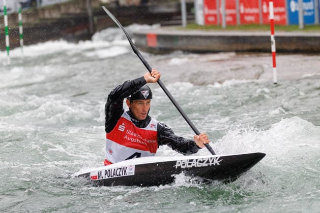 Mateusz Polaczyk POL at ICF CANOE SLALOM WORLD CUP, Canoeing, Men, Kayak, 2026, on 12 06 2026 in Augsburg, Eiskanal Bayern Germany