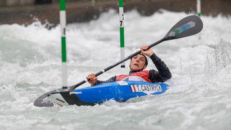 Titouan Castryck FRA at ICF CANOE SLALOM WORLD CUP, Canoeing, Men, Kayak, 2026, on 12 06 2026 in Augsburg, Eiskanal Bayern Germany