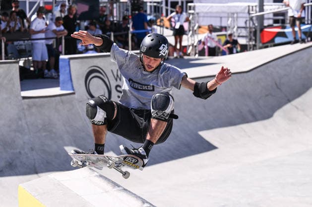 OTHER - Skating - WST Rome - Ostia Park 2026 Photo by IPA ABACAPRESS.COM85619301 - Augusto AKIO (BRA) competes in the men s quarterfinals of the WST World Cup Rome 2026 at Ostia Park on June 12, 2026, in Rome, Italy. Roma Italy  Copyright: xIPAxSport ABACAx