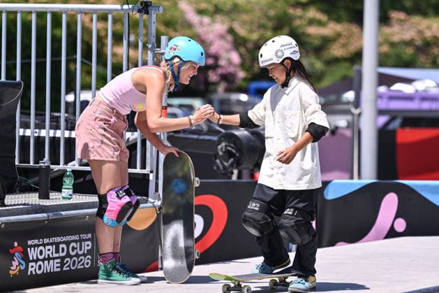 IPA85620321 - Bryce WETTSTEIN (USA) and Hikari SATAKE (JPN) compete in the women s quarterfinals of the WST World Cup Rome 2026 at Ostia Park on June 12, 2026, in Rome, Italy.  Copyright: xDomenicoxCippitelli IPAxSportx xx 85620321