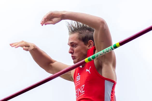 Sport Bilder des Tages Ingolstadt, Deutschland 12. Juni 2026: Leichtathletik - MTV Meet-IN 2026 Im Bild: Michael Schwartz (TSV 1880 Wasserburg) beim Stabhochsprung MTV-Stadion Bayern *** Ingolstadt, Germany 12 June 2026 Athletics MTV Meet IN 2026 In the picture Michael Schwartz TSV 1880 Wasserburg pole vaulting MTV Stadion Bayern Copyright: xFotostandx xSchäferx