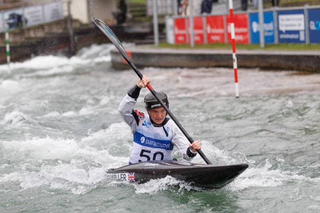Ellis Miller GBR at ICF CANOE SLALOM WORLD CUP, Canoeing, Women, Kayak, 2026, on 12 06 2026 in Augsburg, Eiskanal Bayern Germany