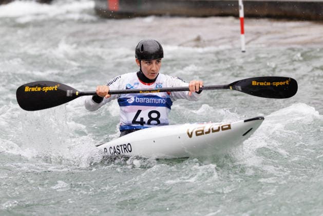 Ana Fernandes Castro PAR at ICF CANOE SLALOM WORLD CUP, Canoeing, Women, Kayak, 2026, on 12 06 2026 in Augsburg, Eiskanal Bayern Germany