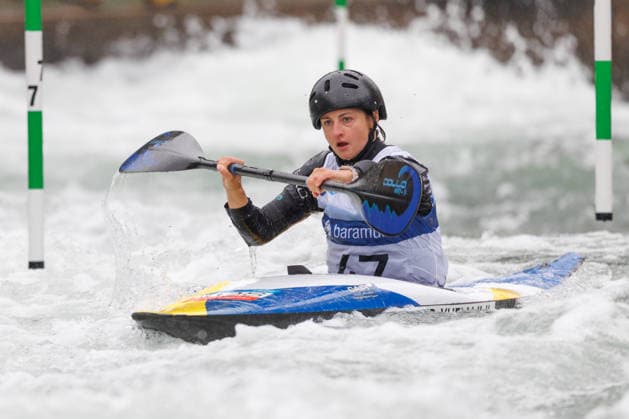 Blandine Xhemajlji KOS at ICF CANOE SLALOM WORLD CUP, Canoeing, Women, Kayak, 2026, on 12 06 2026 in Augsburg, Eiskanal Bayern Germany