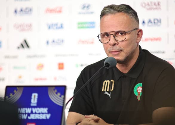 June 12, 2026, East Rutherford, New Jersey, USA: Morocco head coach Mohamed Ouahbi during a press conference, PK, Pressekonferenz at MetLife Stadium ahead of the June 13th FIFA World Cup, WM, Weltmeisterschaft, Fussball 2026 matchup between Morocco and Brazil. East Rutherford USA - ZUMAs325 20260612_zsp_s325_024 Copyright: xJessxStilesx